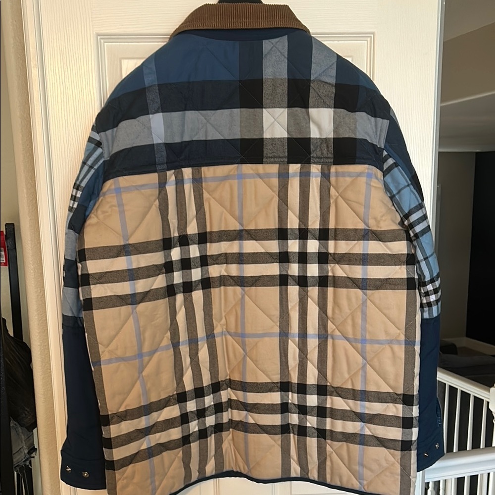 Burberry Patchwork Plaid Jacket With Corduroy Col… - image 3